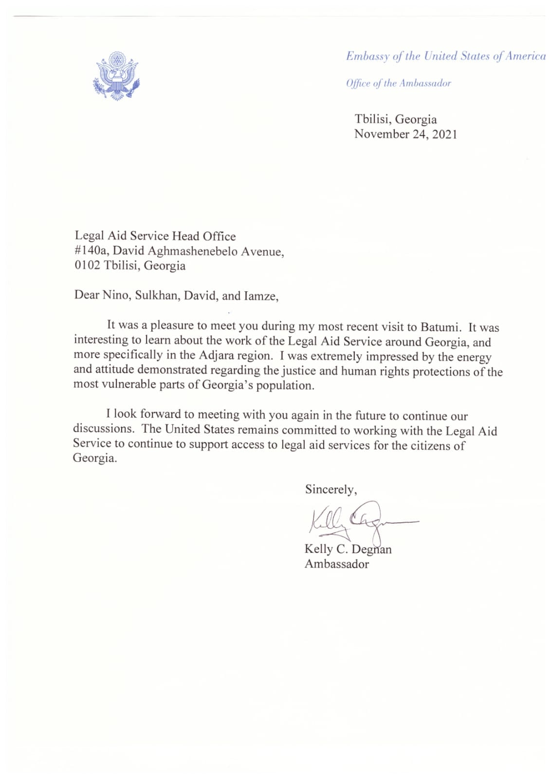 las-received-a-letter-of-thanks-from-the-ambassador-of-the-united-states